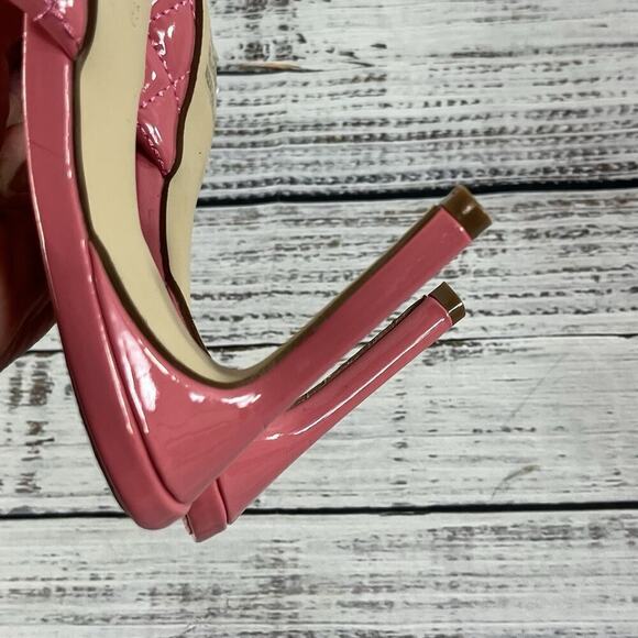Shoe Land Heels Pumps Mules Shoes size 8.5 Quilted Pink Patent Wedding Church - Picture 15 of 16